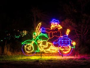 Santa on a motorcycle at Lights of the Delta