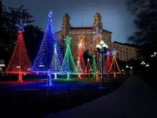 Holiday lights in Hot Springs. 