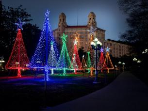 Holiday lights in Hot Springs. 
