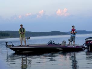 Anglers on Lake Norfork in Arkansas