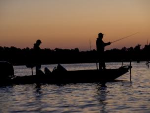 Fishing off Pendleton at Sunrise on the Arkansas River