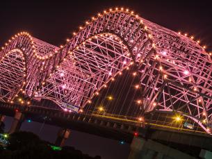 Lights on the Mississippi River Bridge