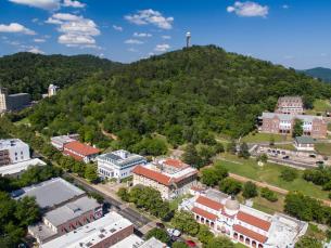 Aerial view of Hot Springs. 