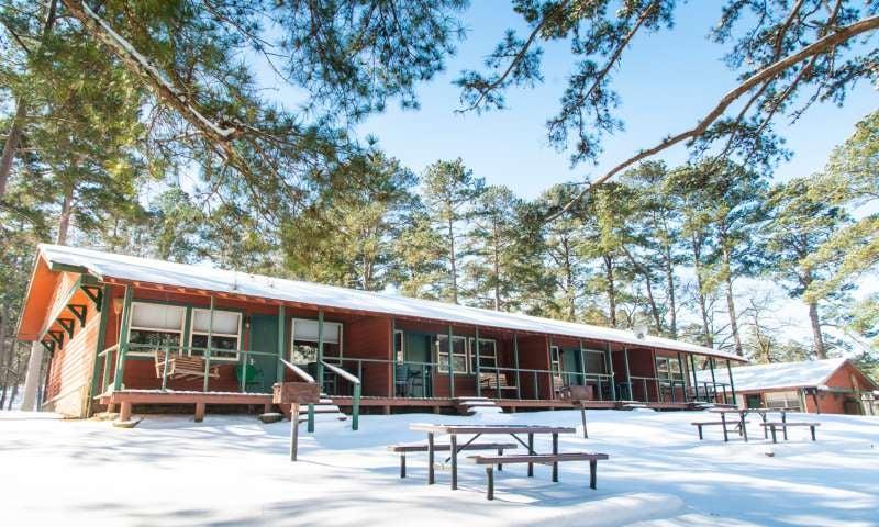 Snow covered lodging