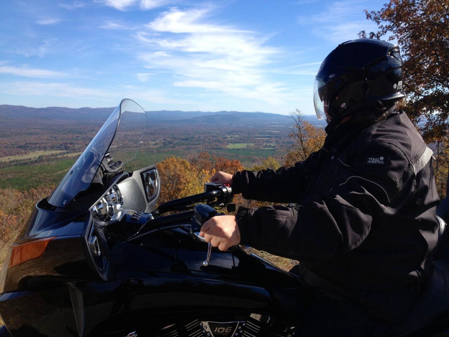 A scenic overlook on the Talimena Scenic Byway