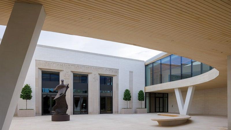 Wander the grounds for several outdoor sculptures including the Henry Moore piece permanently installed at the courtyard entrance to the museum.