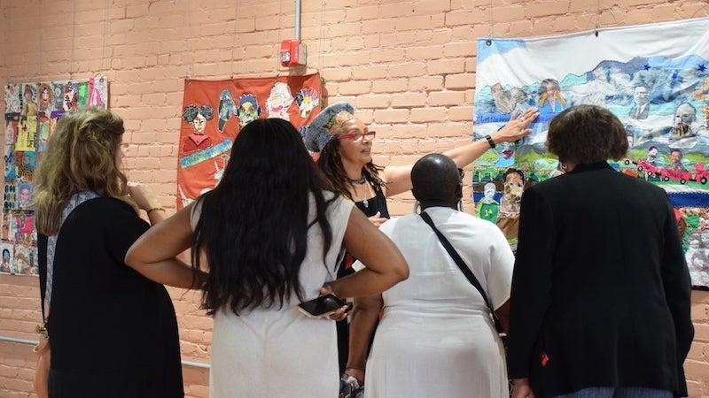 Artist in Residence Aida Ayers hosted an exhibition in June featuring her collage quilts at The ARTSpace on Main