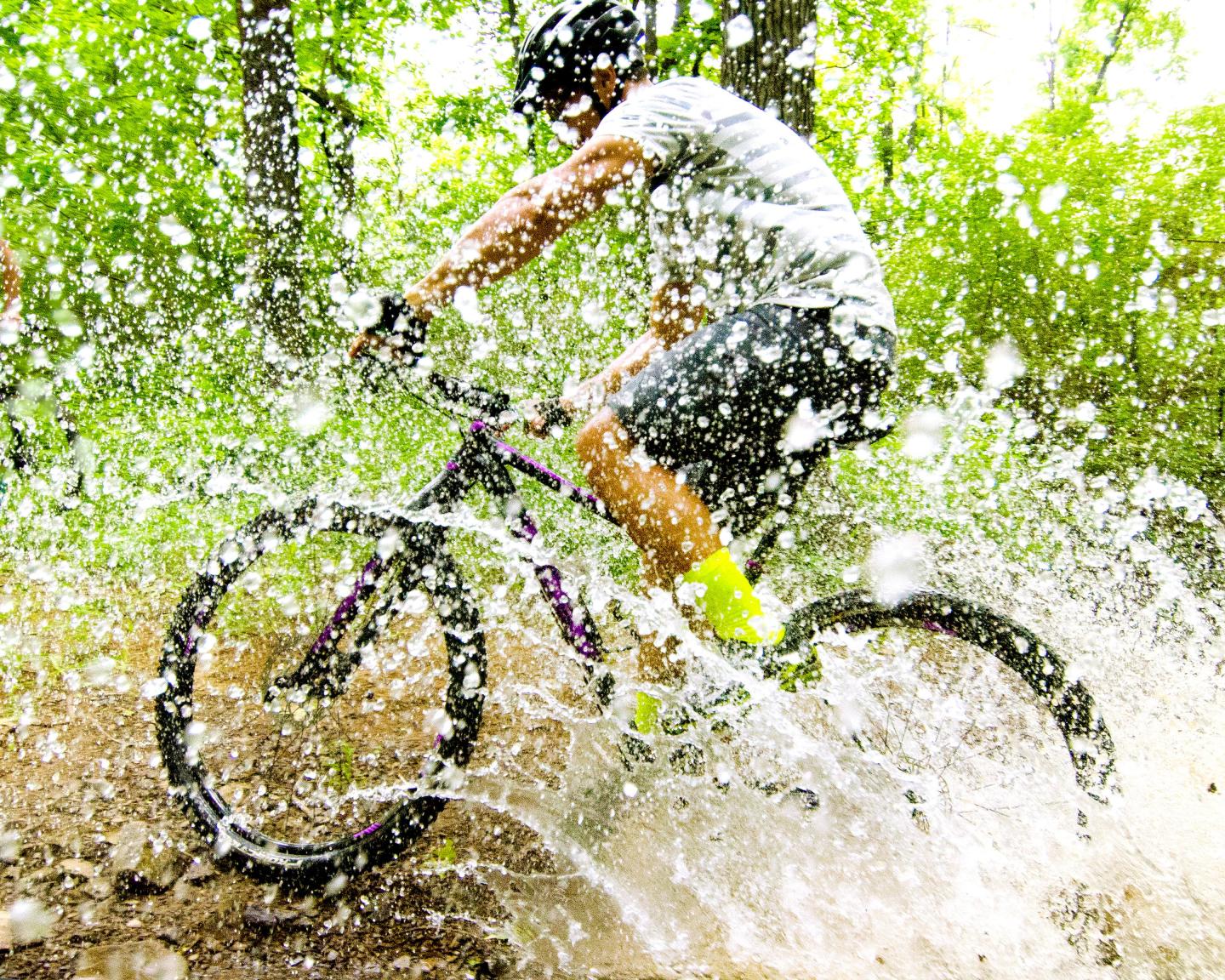 Mountain biking at Woolly Hollow State Park