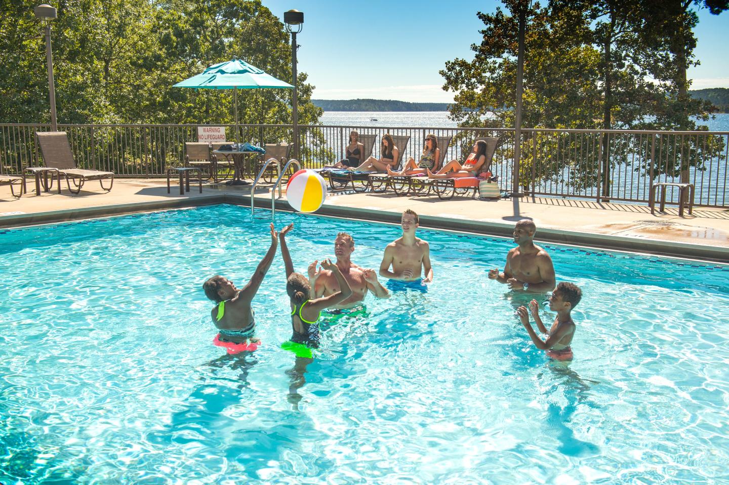 Lodge guests also get to enjoy our swimming pool and hot tub