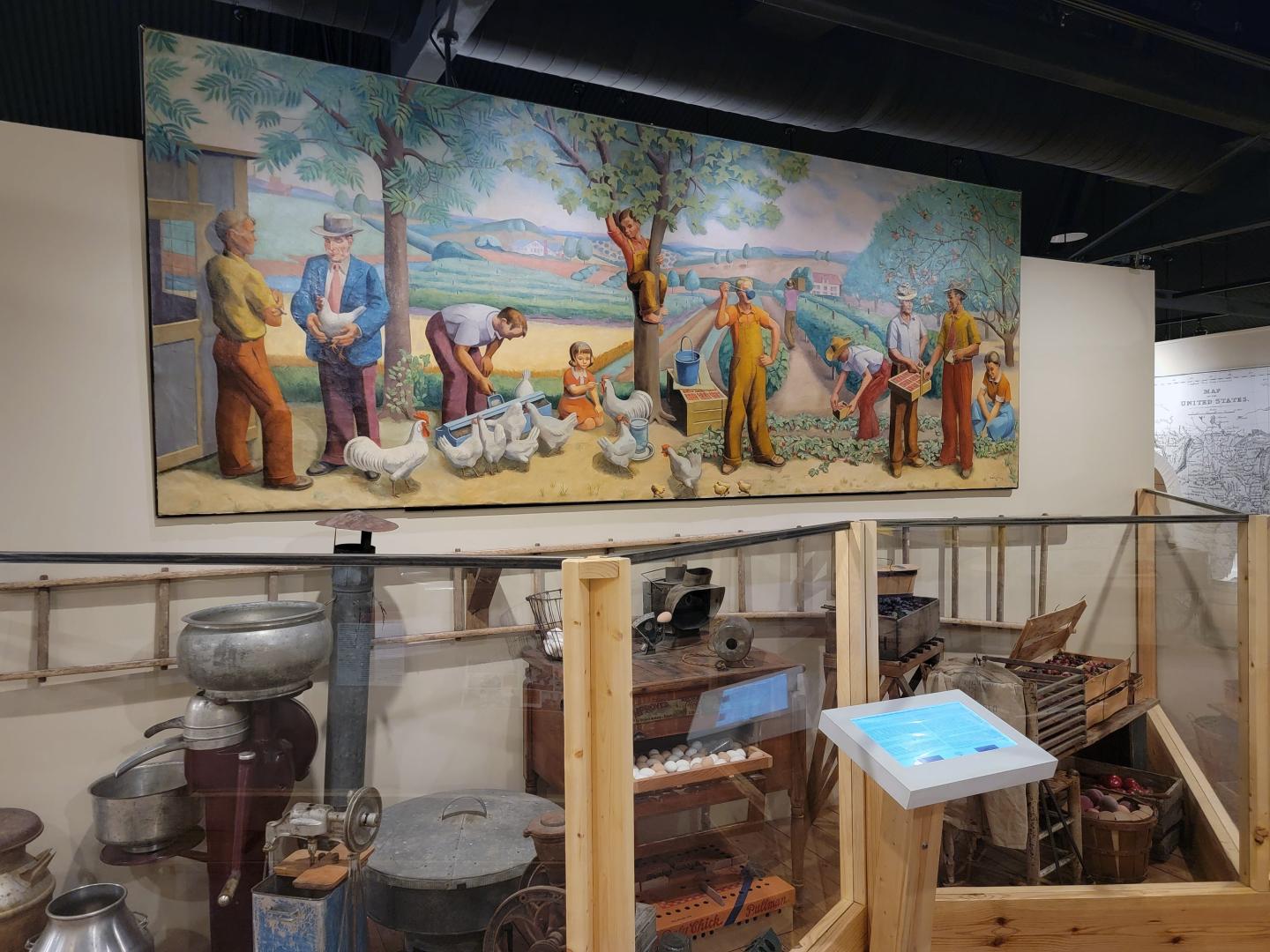"Local Industries" is a mural created by Natalie Henry with the Work Projects Administration  for the Springdale post office. It is now part of Shiloh's permanent exhibit.