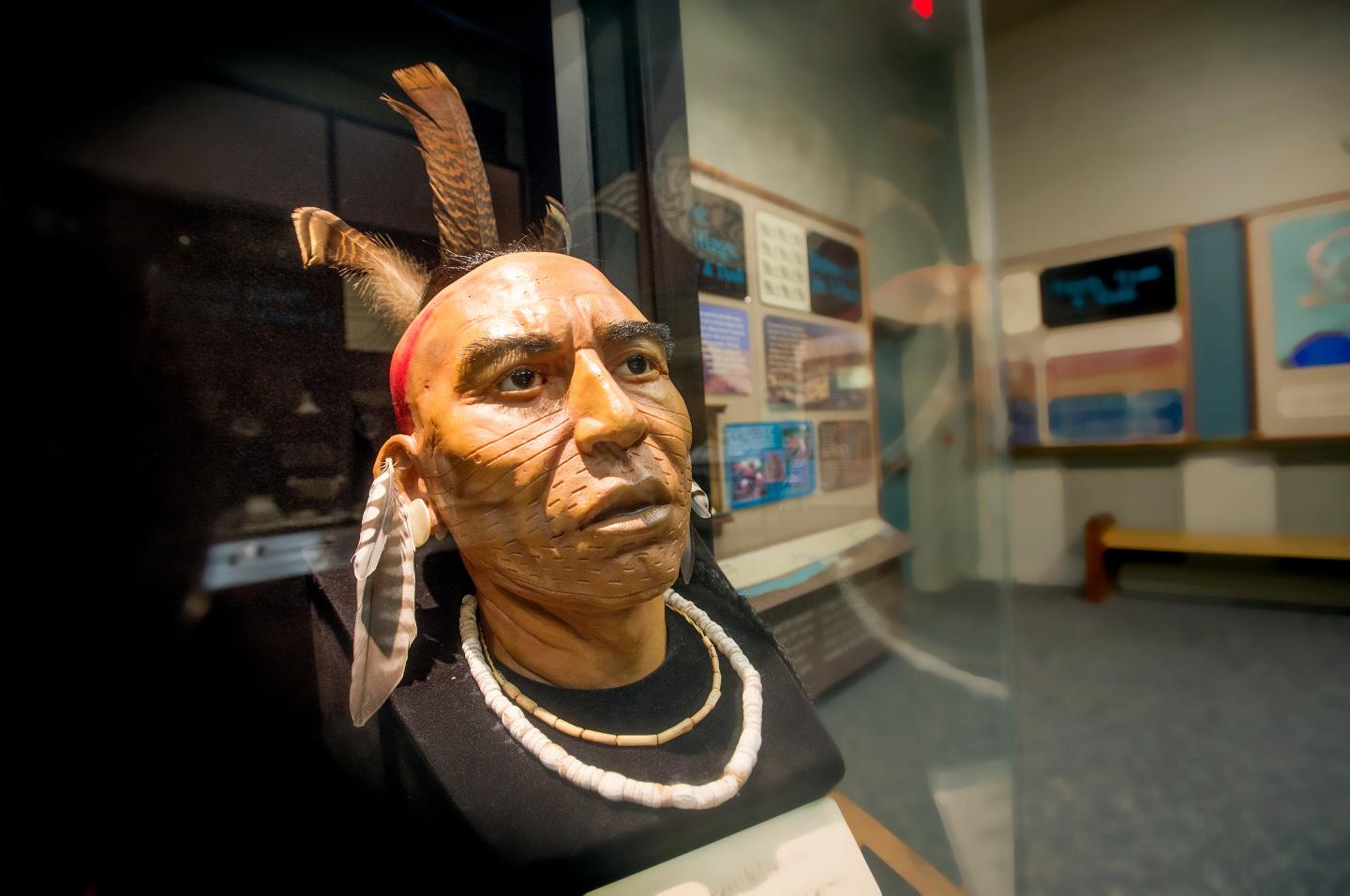 The visitor center houses artifacts and interpretive exhibits