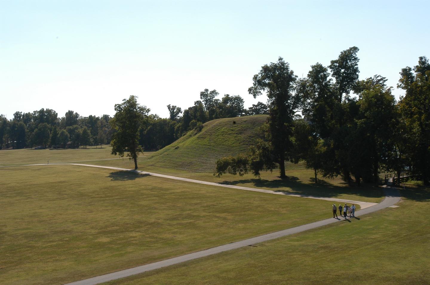 Three mounds that remain where 18 once stood