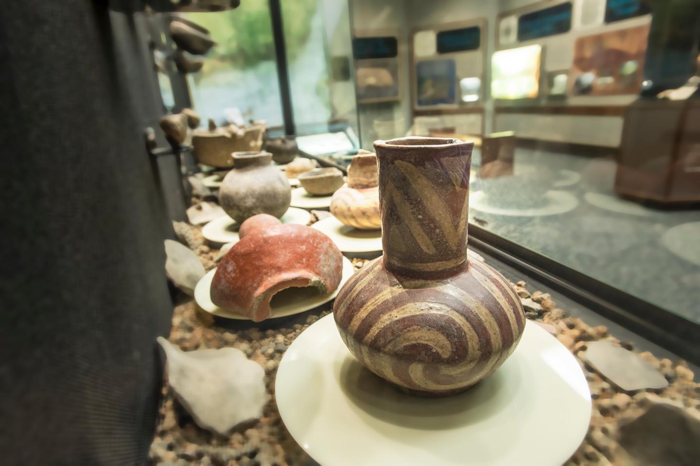 The visitor center houses artifacts and interpretive exhibits