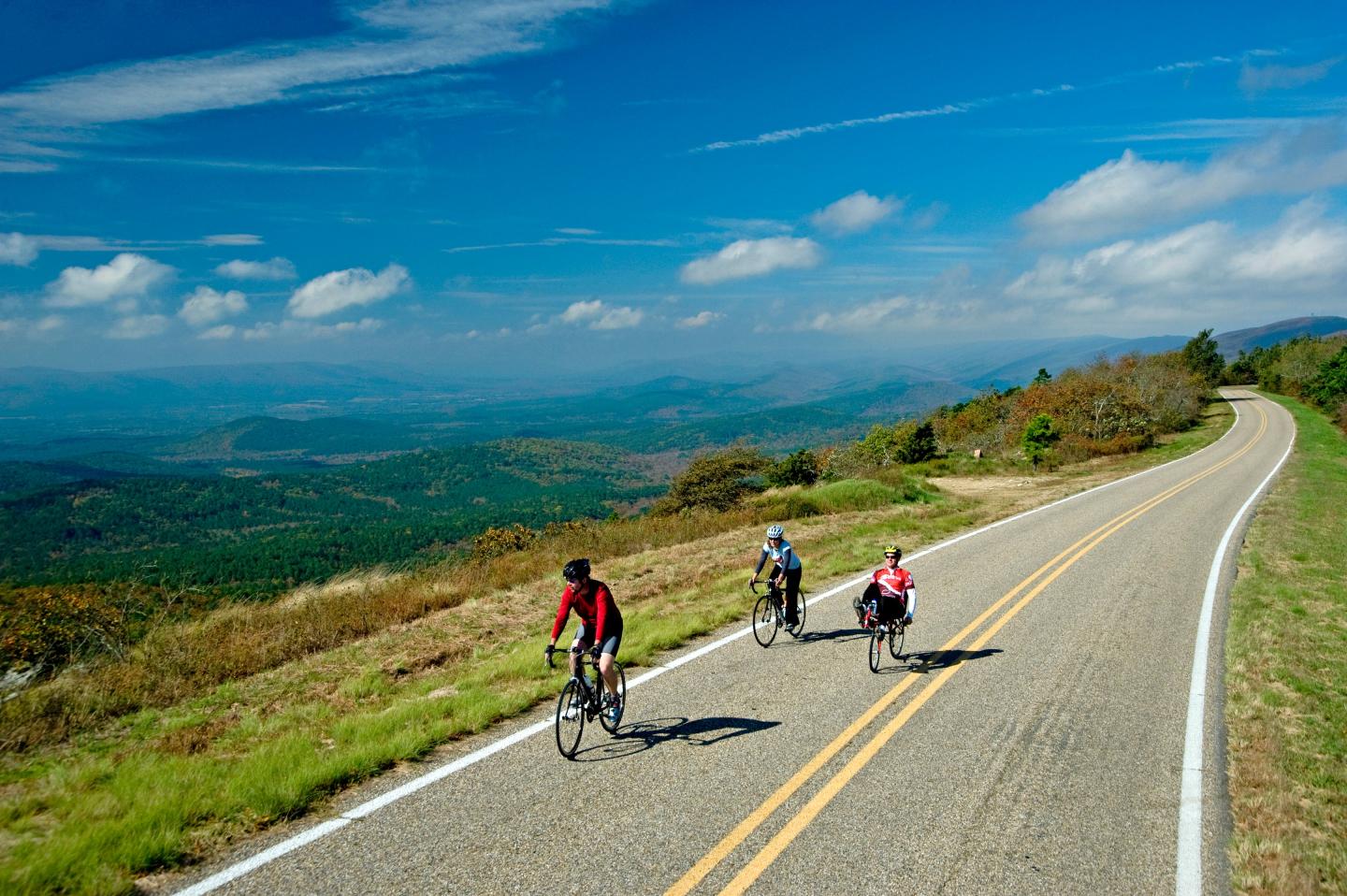 Motorcycles on Talimena Scenic Byway