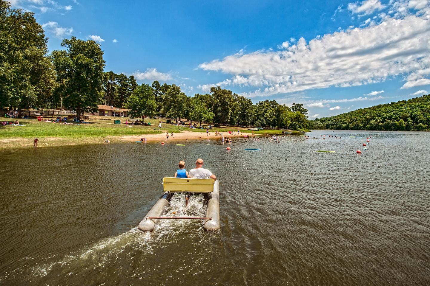 Rent a pedal boat and explore the lake