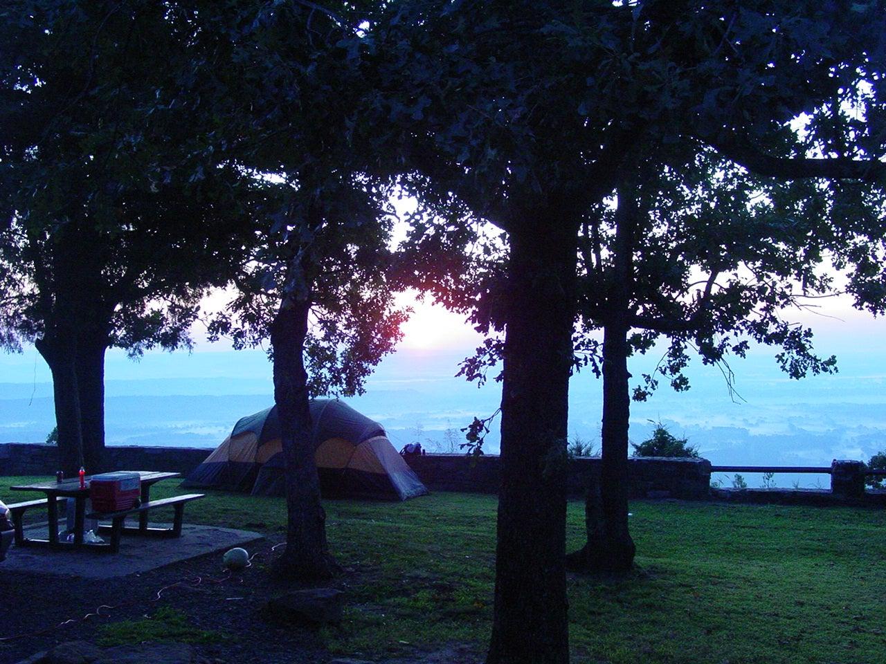 Camp on the bluff