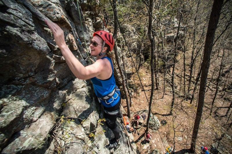 Rock climbing at Jamestown Crag