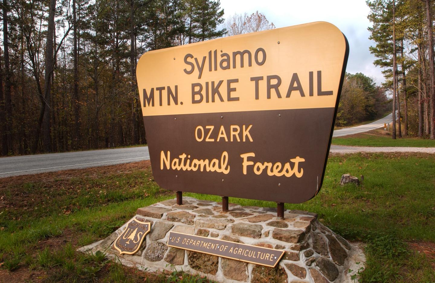 Syllamo Bike Trail entry sign
