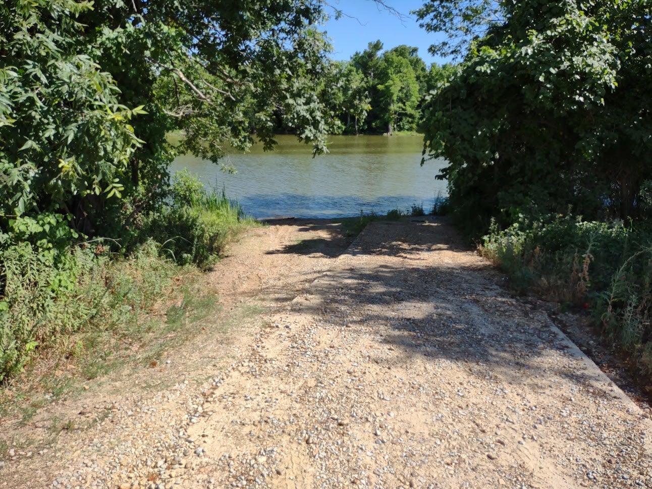 Train Crossing the Corning Lake Trestle, The portion South of the railroad trestle, Corning Lake boat ramp