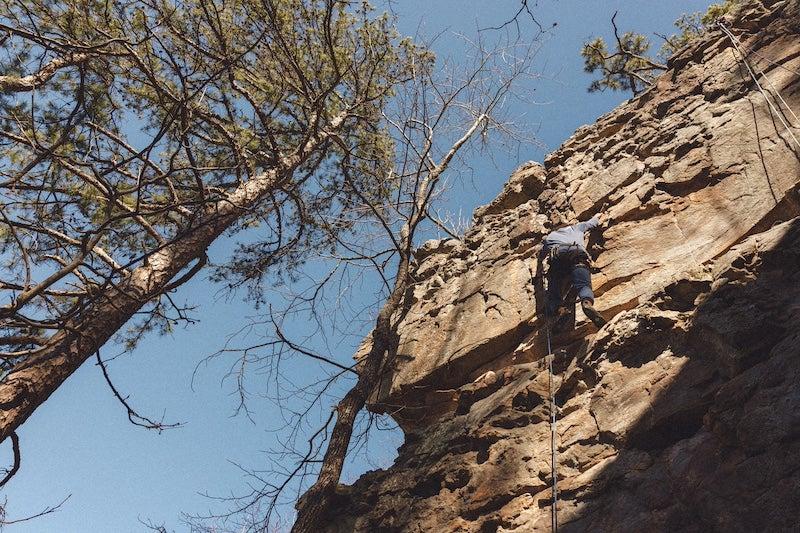 Rock climbing at Jamestown Crag