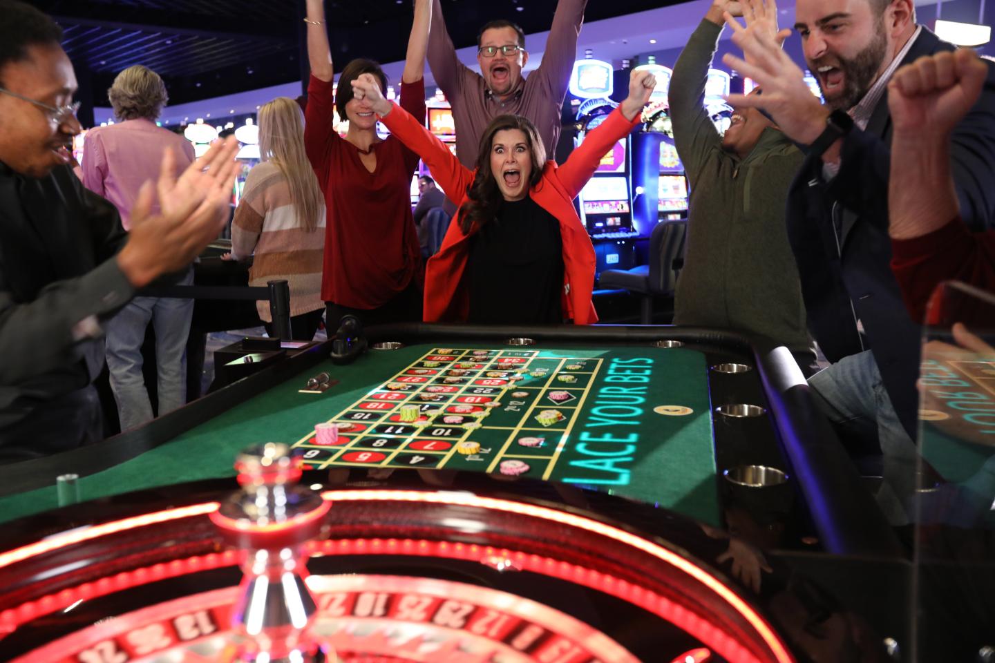 Roulette table at Saracen Casino Resort