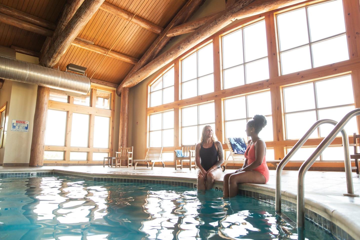 Friends enjoying the lodge pool