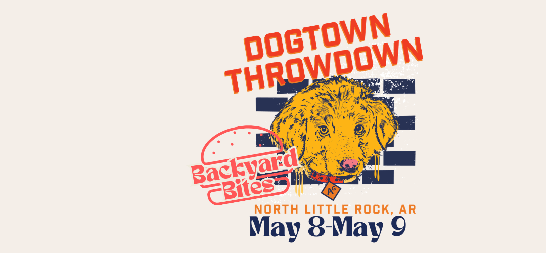 Dog with sunglasses in front of checkerboard logo. Text: Dogtown Throwdown, May 8-9.