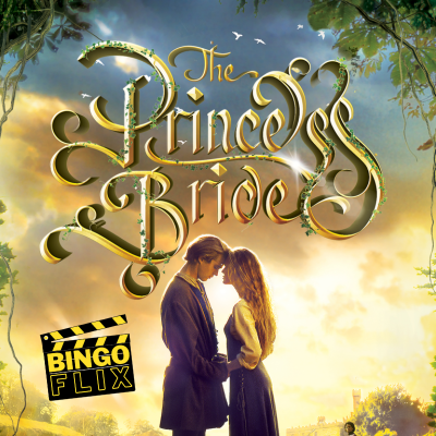 Romantic couple standing in a sunlit field with ornate title above.