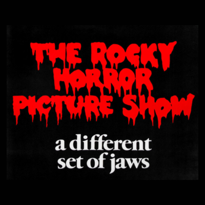 The Rocky Horror Picture Show logo, red and white text on black.