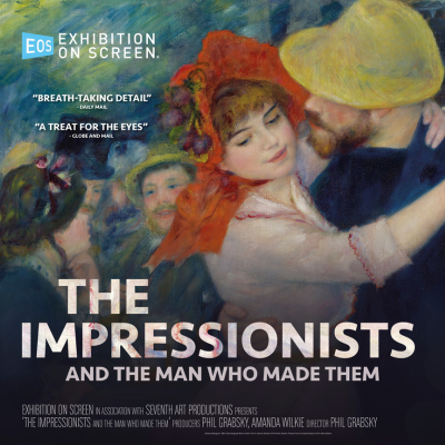 A colorful Impressionist painting with people dancing.