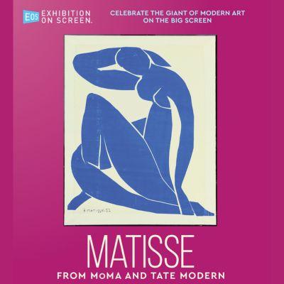 Blue silhouette of a seated figure on a pink background.