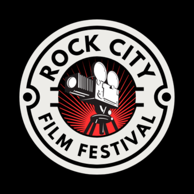 Rock City Film Festival logo with vintage camera on red rays.