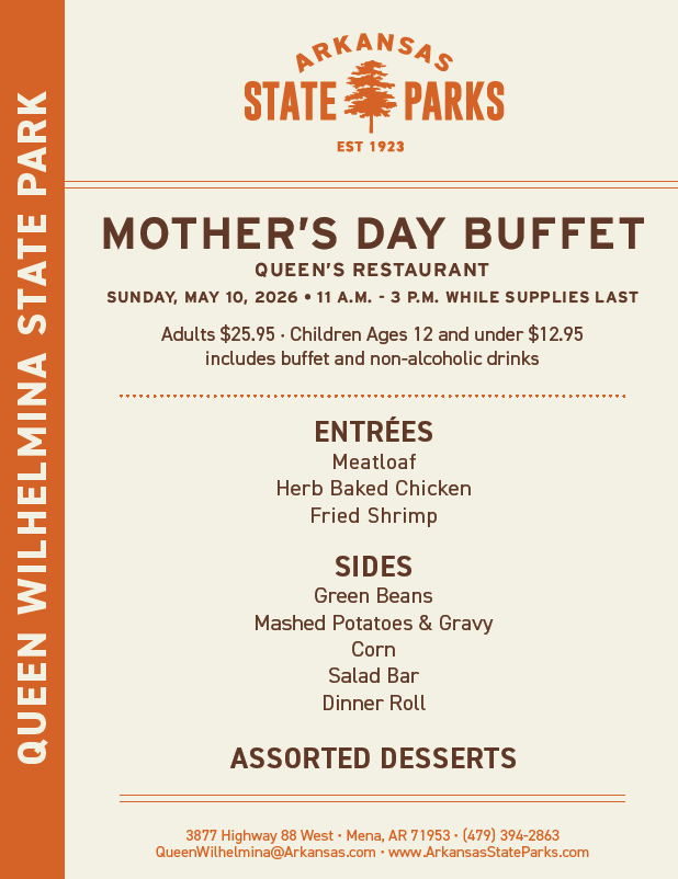 Mother's Day buffet menu with entrees and sides listed.
