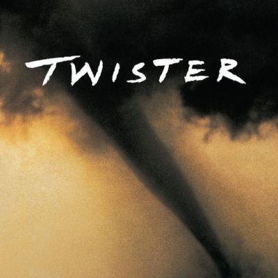 Tornado under dark sky with "Twister" text at top.