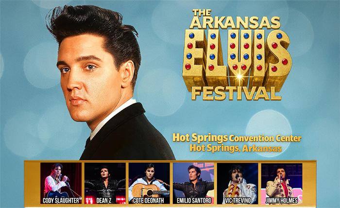 Elvis impersonator lineup for Arkansas music festival.