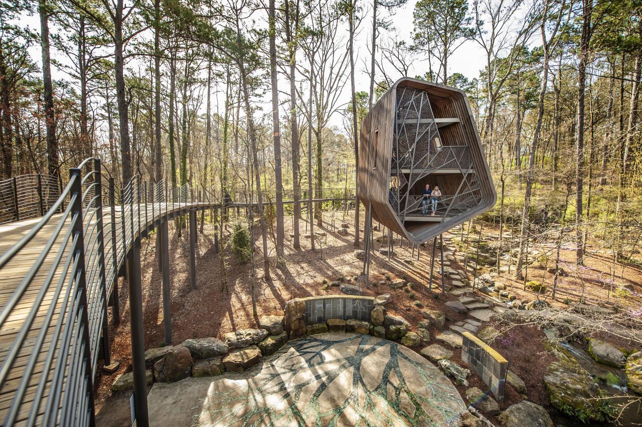 An outdoor exhibit at the Garvan Woodland Gardens