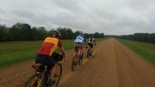 Riding along the St. Francis River levee