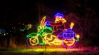 Santa on a motorcycle at Lights of the Delta