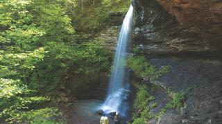 Hikers enjoy the hypnotic beauty and sounds of Murray Falls