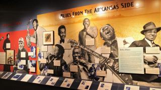 Blues from the Arkansas Side panel (Delta Sounds Exhibit) at Delta Cultural Center