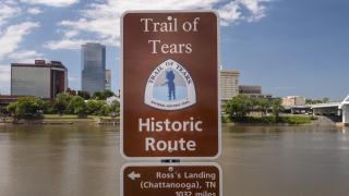Trail of Tears Marker on the Argenta Riverwalk in North Little Rock