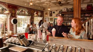 Soda Fountain Counter at Woods Pharmacy in Mountain View