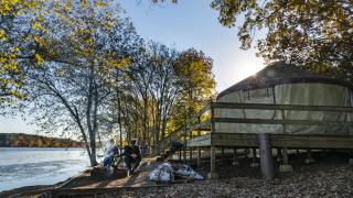 YURT camping at Petit Jean State Park in Arkansas