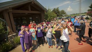 Arkansans viewing a partial eclipse.