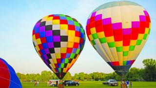 Colorful hot air balloons in Russellville