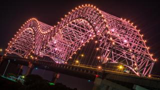 Lights on the Mississippi River Bridge