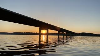 The sun comes up over Norfork Lake