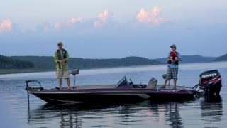 Anglers on Lake Norfork in Arkansas