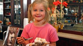 Little Girl enjoys Pie in Arkansas