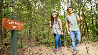 Couple hiking the Ozarks Highland Trail